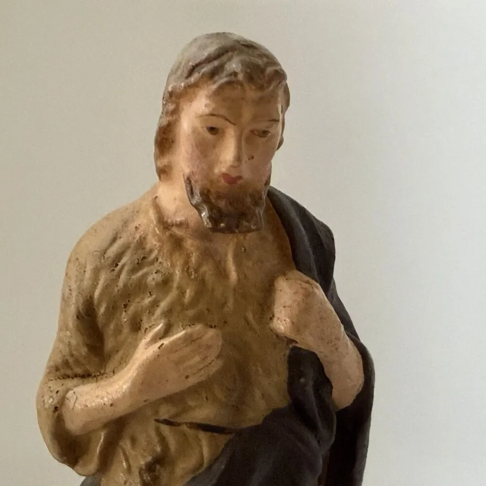 Vintage German Nativity Joseph Figurine 5.5” Hand Painted Christmas Manger